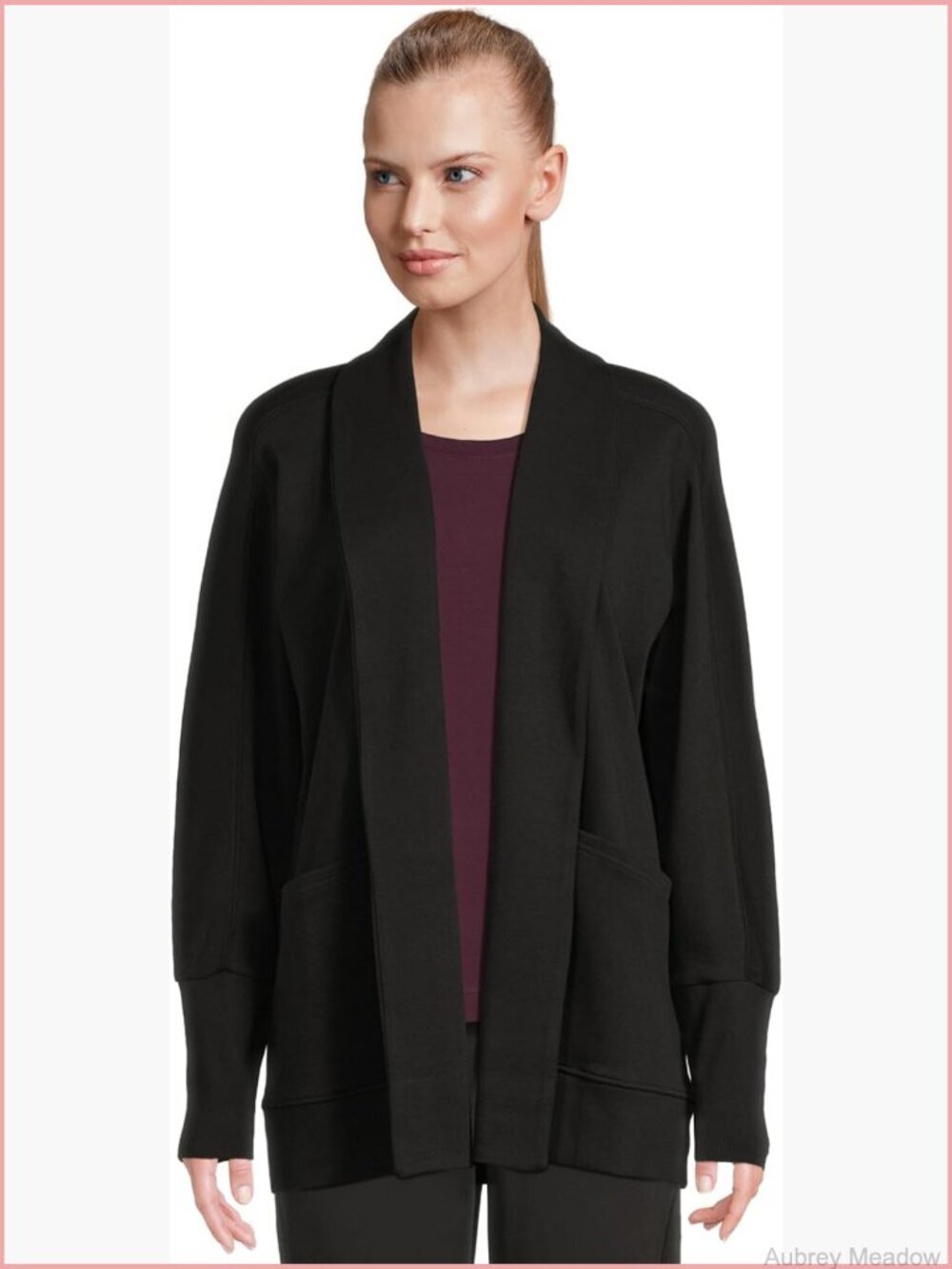 Organic Cotton Wrap Cardigan with Shawl Collar, Cozy Layering Piece